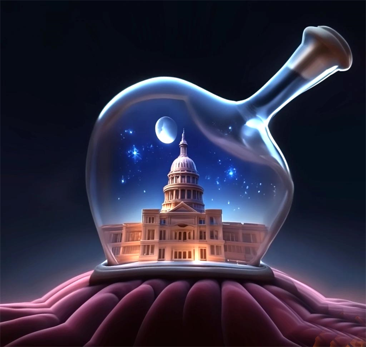 Austin Art Exhibition Capitol Building in A Bottle COLLECTION